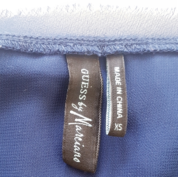GUESS Blue Frayed Trim Tank Top - Picture 6 of 12